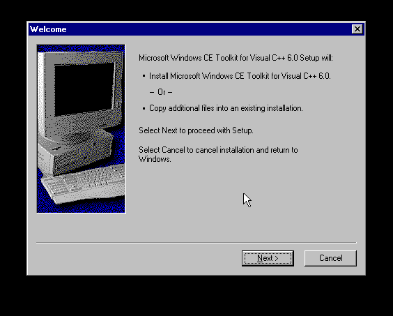 Windows CE Tool Kit start setup